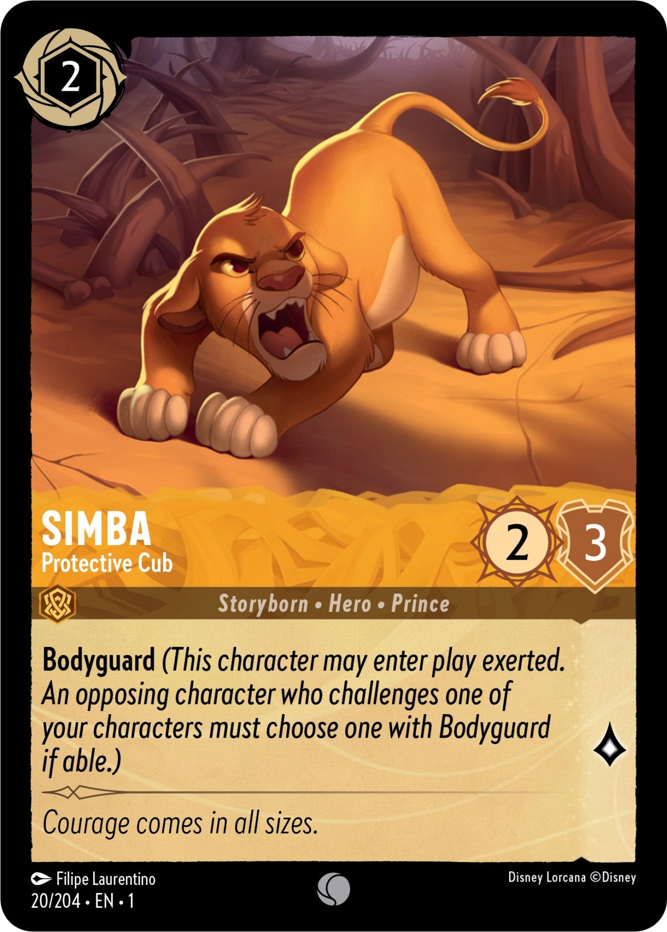 Image for Simba - Protective Cub (20/204) (The First Chapter) (1) - Disney Lorcana