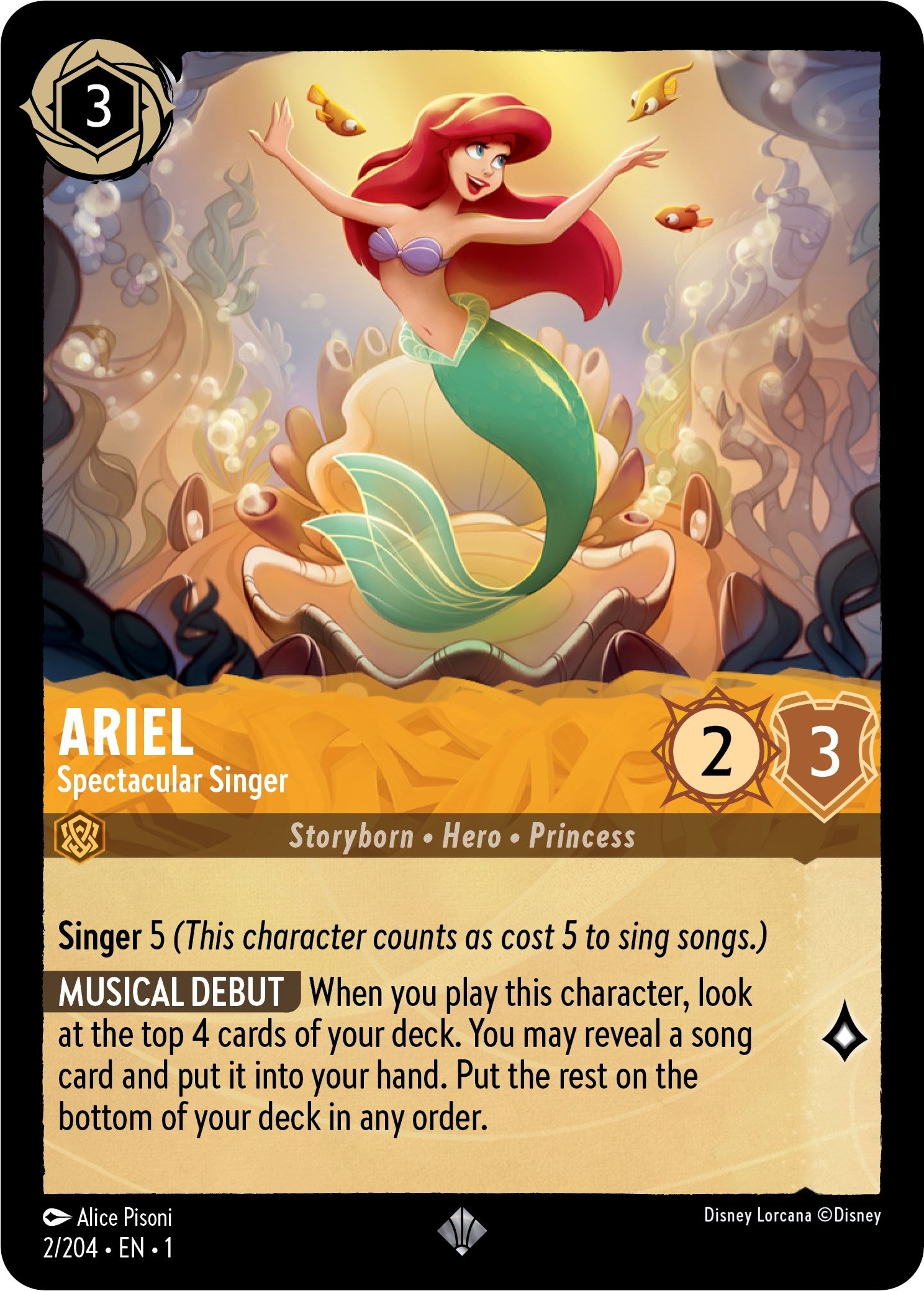 Image for Ariel - Spectacular Singer (2/204) (The First Chapter) (1) - Disney Lorcana
