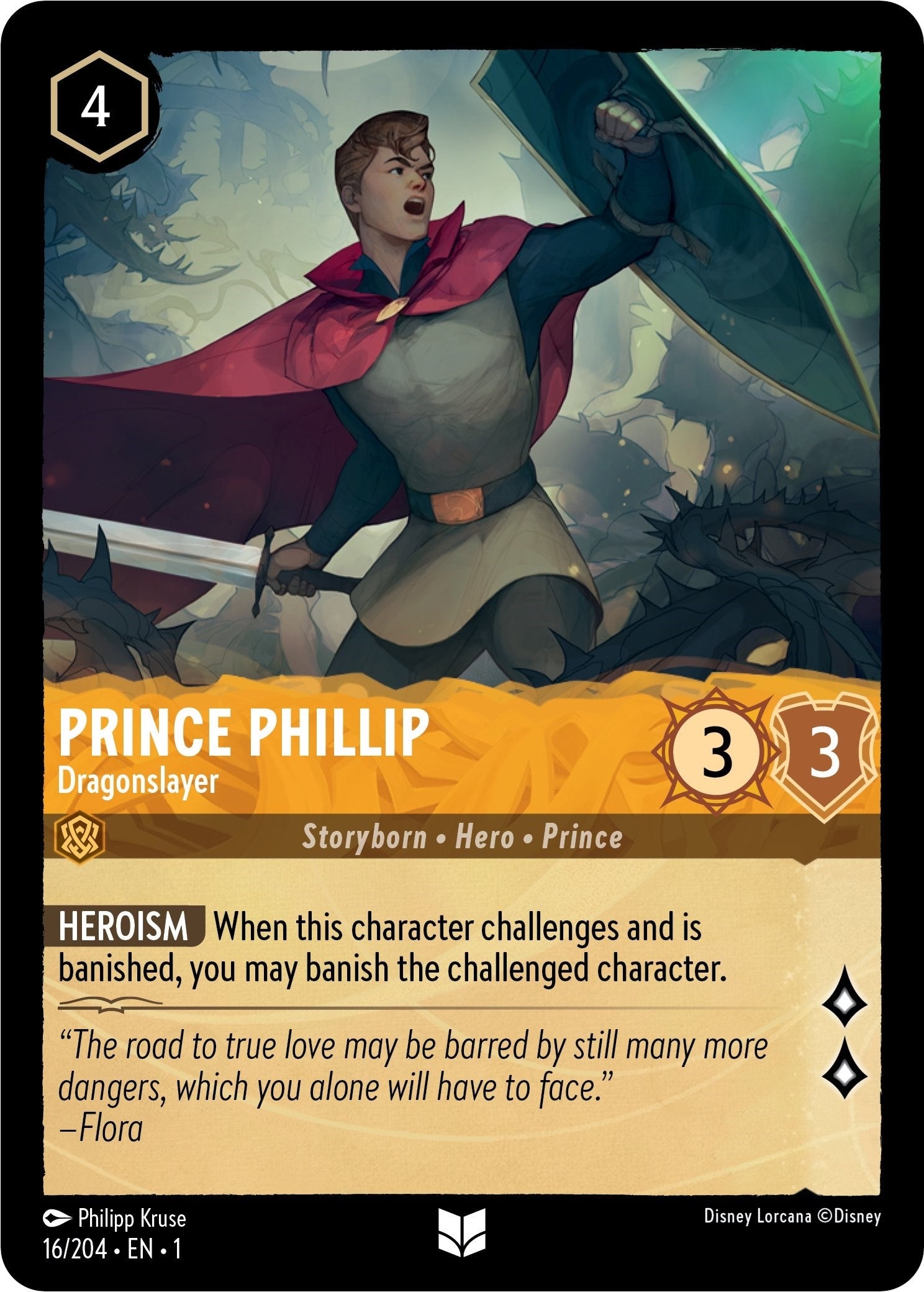 Image for Prince Phillip - Dragonslayer (16/204) (The First Chapter) (1) - Disney Lorcana