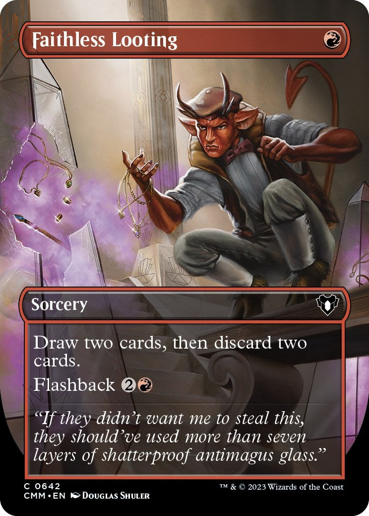 Faithless Looting (Borderless) (642) (Commander Masters)