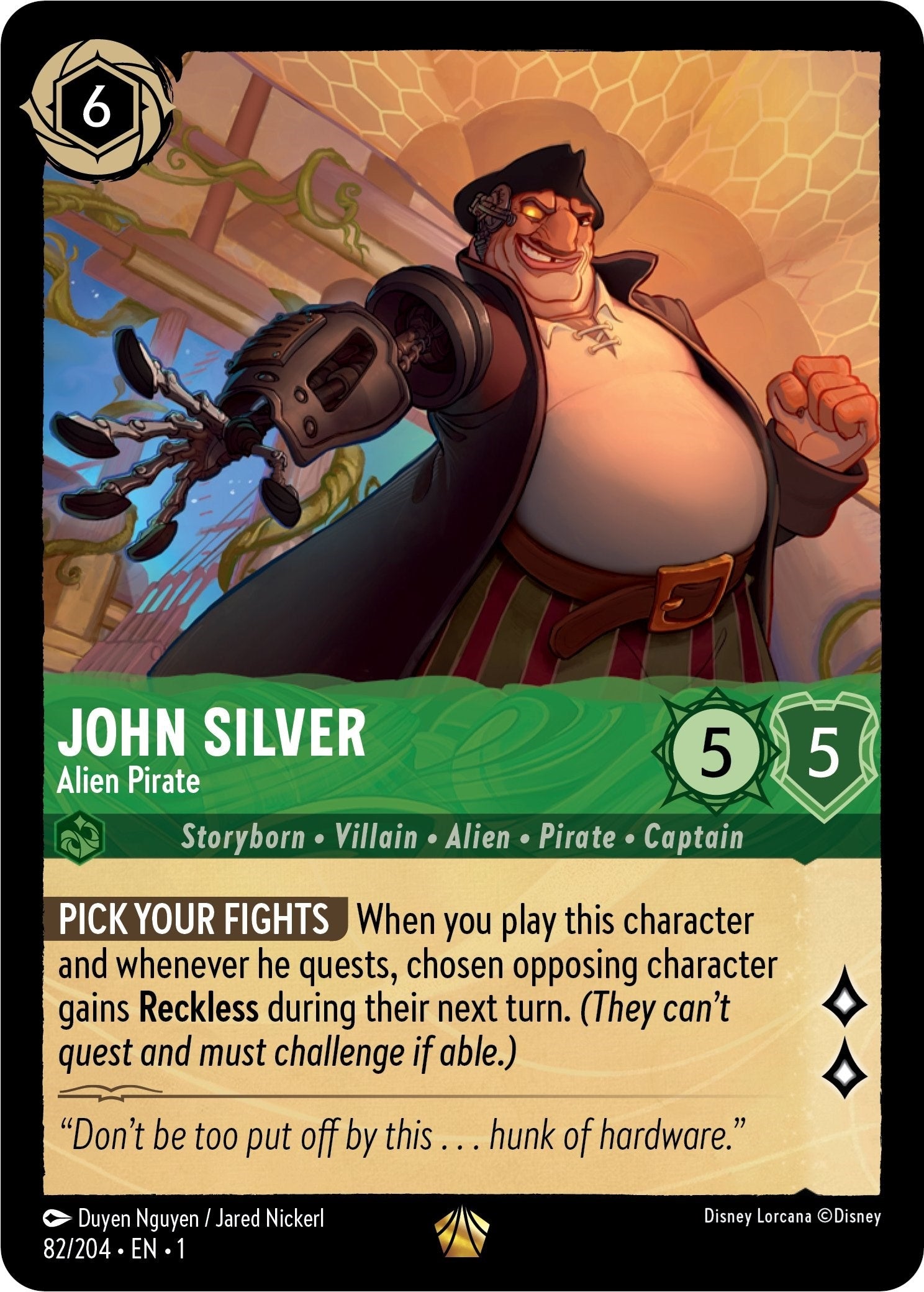 Image for John Silver - Alien Pirate (82/204) (The First Chapter) (1) - Disney Lorcana