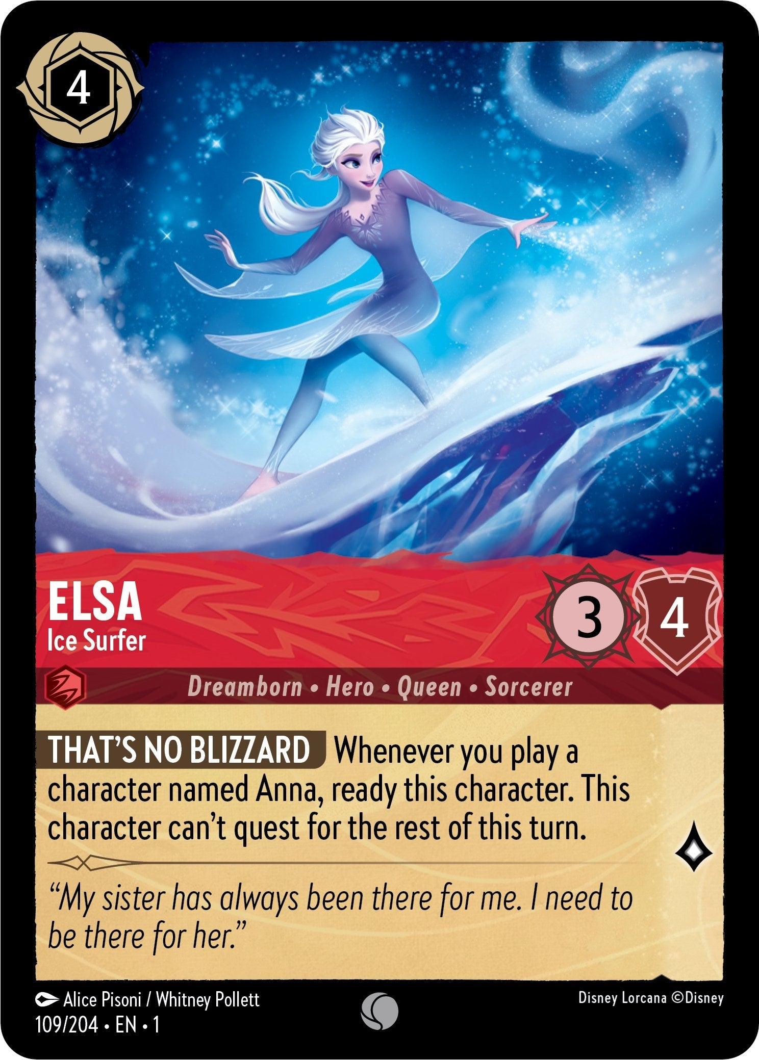Image for Elsa - Ice Surfer (109/204) (The First Chapter) (1) - Disney Lorcana