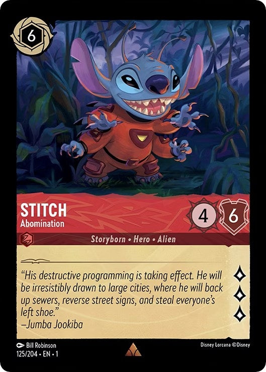 Image for Stitch - Abomination (125/204) (The First Chapter) (1) - Disney Lorcana