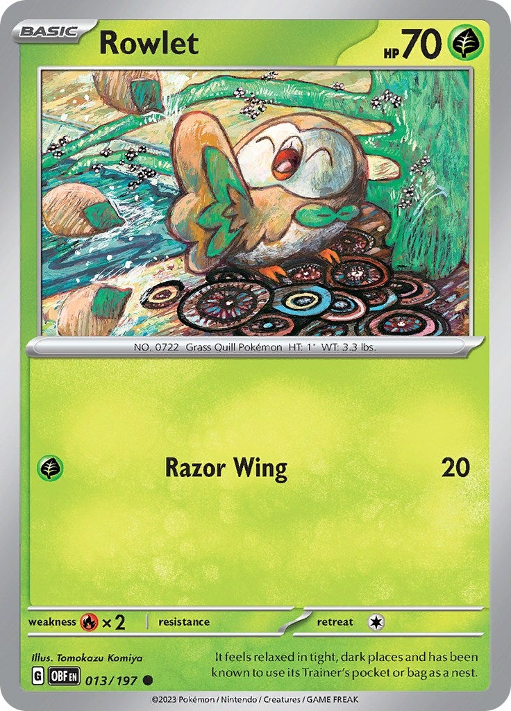 Image for Rowlet (013/197) (SV03: Obsidian Flames) - Pokemon