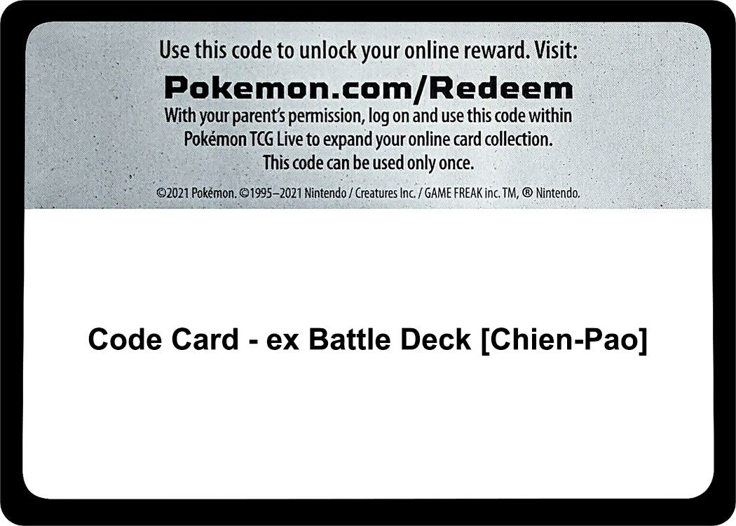 Image for Code Card - ex Battle Deck [Chien-Pao] (Miscellaneous Cards & Products) (MCAP) - Pokemon