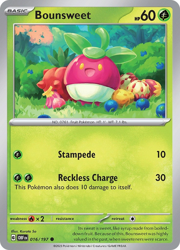 Image for Bounsweet (016/197) (SV03: Obsidian Flames) - Pokemon