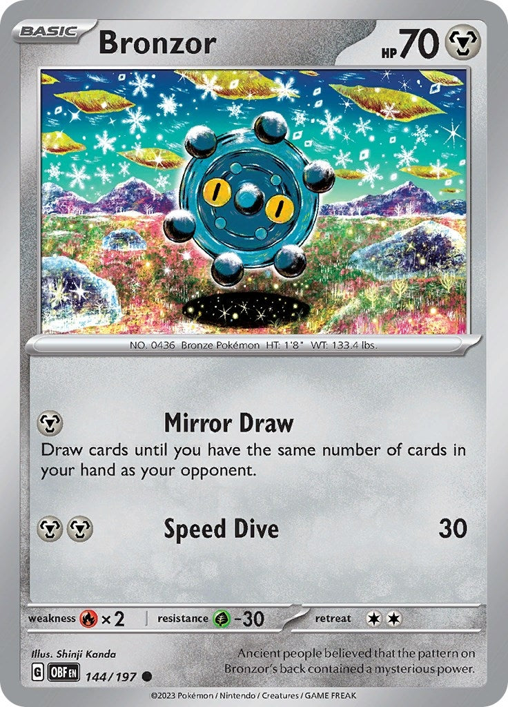 Image for Bronzor (144/197) (SV03: Obsidian Flames) - Pokemon