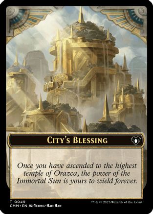 City's Blessing // Emblem - Teferi, Temporal Archmage Double-Sided Token (CMM-49 // 53) [Commander Masters] Foil - PokeBox USA