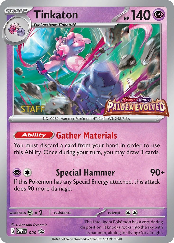Image for Tinkaton - 020 (Prerelease) [Staff] (020) (SV: Scarlet & Violet Promo Cards) (SVP) - Pokemon