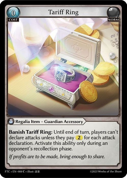 Image for Tariff Ring (008) (Fractured Crown) (FTC) - Grand Archive TCG
