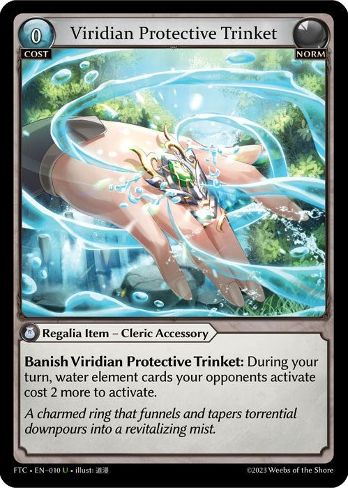 Image for Viridian Protective Trinket (010) (Fractured Crown) (FTC) - Grand Archive TCG