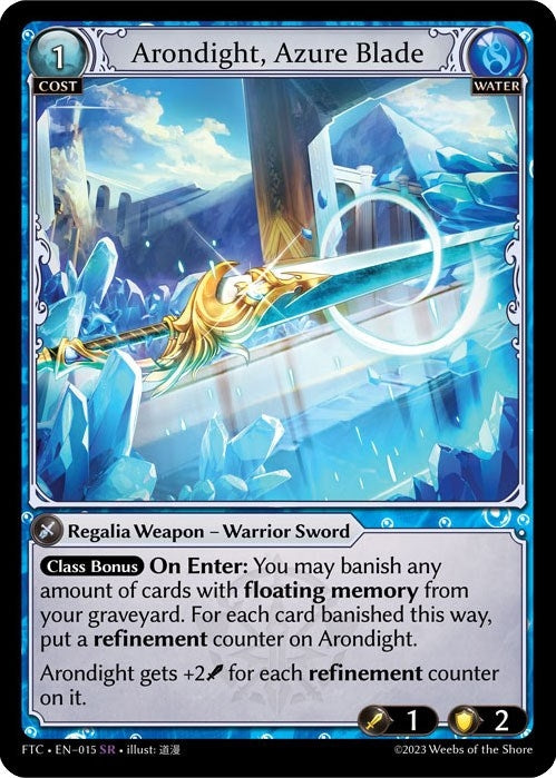 Image for Arondight, Azure Blade (015) (Fractured Crown) (FTC) - Grand Archive TCG