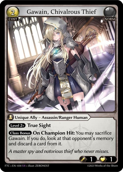 Image for Gawain, Chivalrous Thief (034) (Fractured Crown) (FTC) - Grand Archive TCG