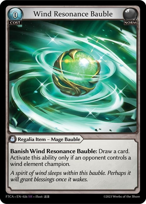 Image for Wind Resonance Bauble (026) (Fractured Crown) (FTC) - Grand Archive TCG