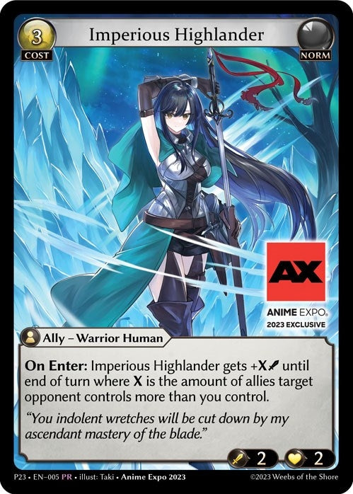 Image for Imperious Highlander (005) (Promotional Cards) (P) - Grand Archive TCG