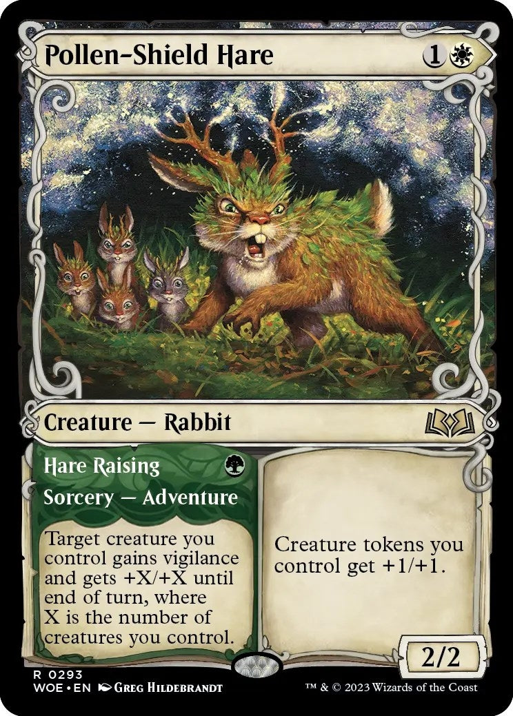Pollen-Shield Hare (Showcase) (293) (Wilds of Eldraine)