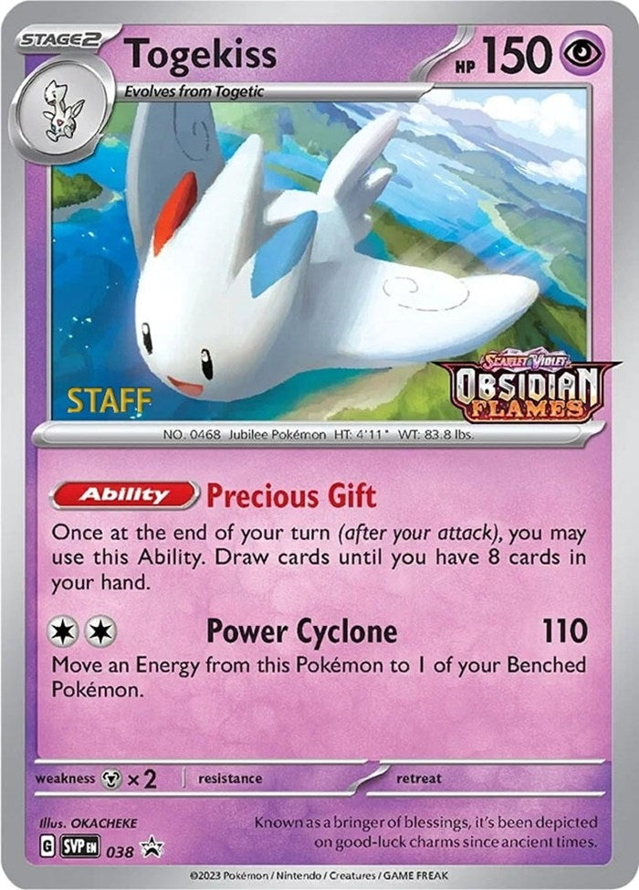 Image for Togekiss - 038 (Prerelease) [Staff] (038) (SV: Scarlet & Violet Promo Cards) (SVP) - Pokemon