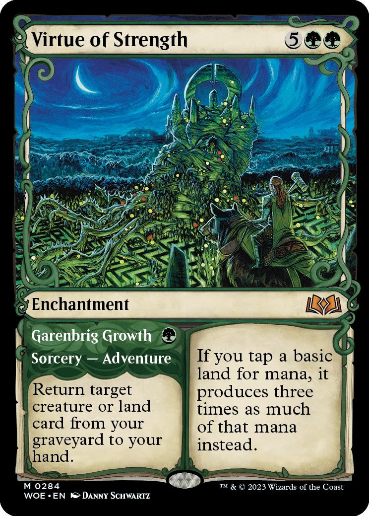 Virtue of Strength (Showcase) (284) (Wilds of Eldraine)