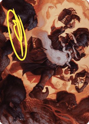 Tattered Ratter Art Card (Gold-Stamped Signature) (ASWOE-020) [Art Series: Wilds of Eldraine] - PokeBox USA