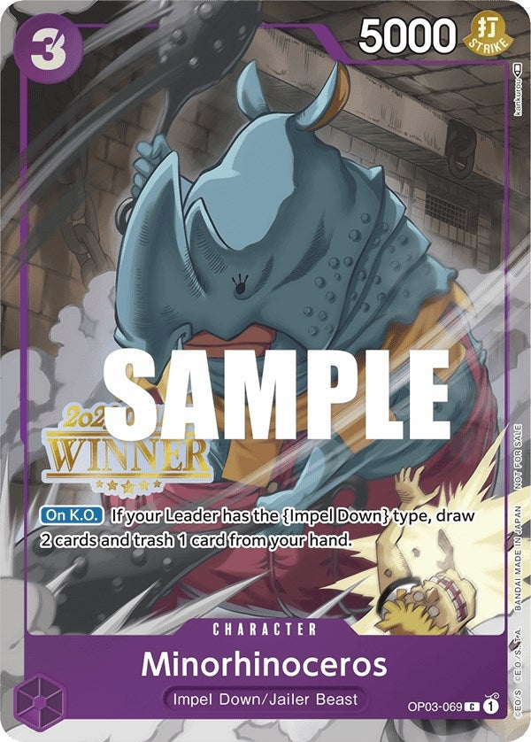 Image for Minorhinoceros (Online Regional 2023) [Winner] (OP03-069) (One Piece Promotion Cards) (OP-PR) - One Piece Card Game