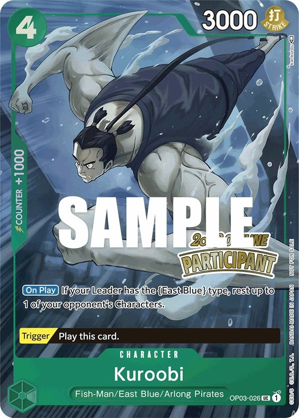 Image for Kuroobi (Offline Regional 2023) [Participant] (OP03-026) (One Piece Promotion Cards) (OP-PR) - One Piece Card Game