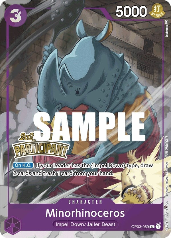 Image for Minorhinoceros (Offline Regional 2023) [Participant] (OP03-069) (One Piece Promotion Cards) (OP-PR) - One Piece Card Game