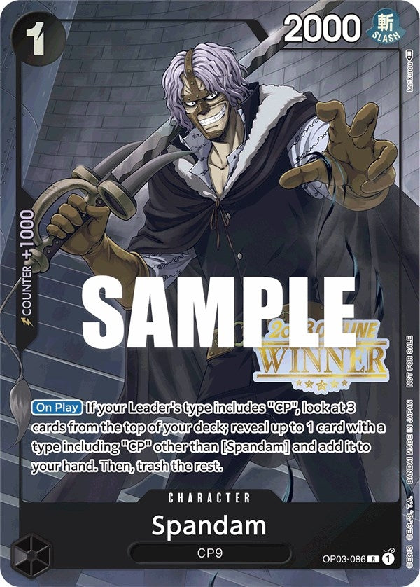 Image for Spandam (Offline Regional 2023) [Winner] (OP03-086) (One Piece Promotion Cards) (OP-PR) - One Piece Card Game