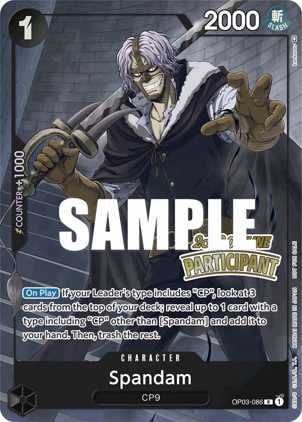 Image for Spandam (Offline Regional 2023) [Participant] (OP03-086) (One Piece Promotion Cards) (OP-PR) - One Piece Card Game