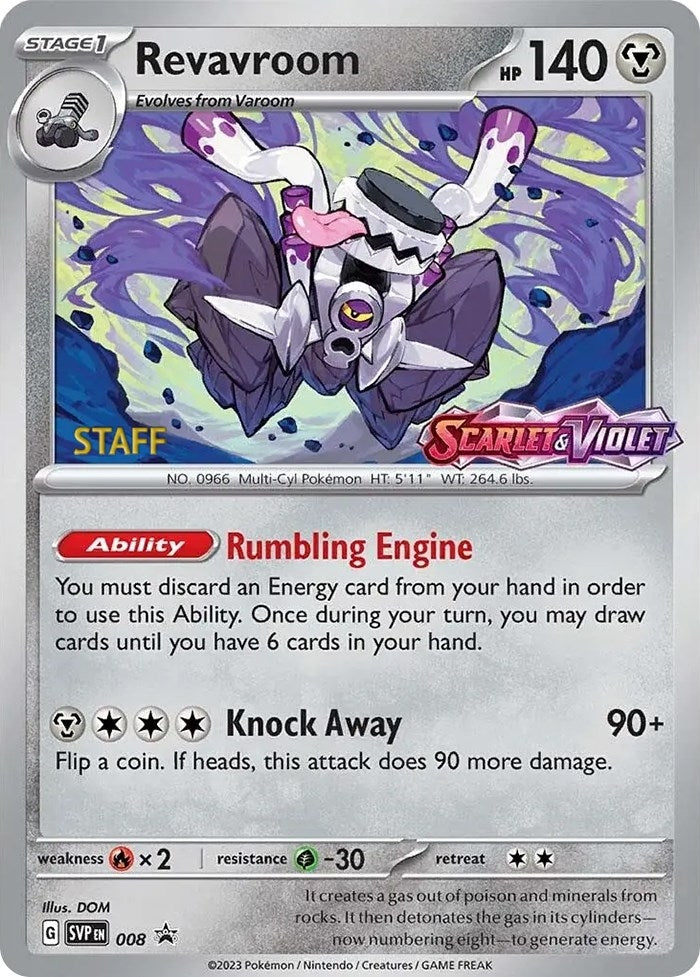 Image for Revavroom - 008 (Prerelease) [Staff] (008) (SV: Scarlet & Violet Promo Cards) (SVP) - Pokemon