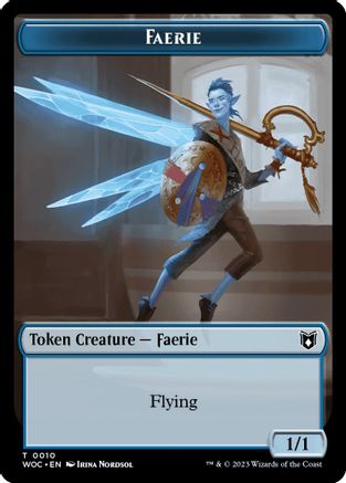 Faerie // Saproling Double-Sided Token (WOC-10 // 15) [Commander: Wilds of Eldraine] - PokeBox USA