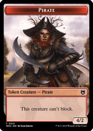 Pirate // Human Double-Sided Token (WOC-12 // 2) [Commander: Wilds of Eldraine] - PokeBox USA