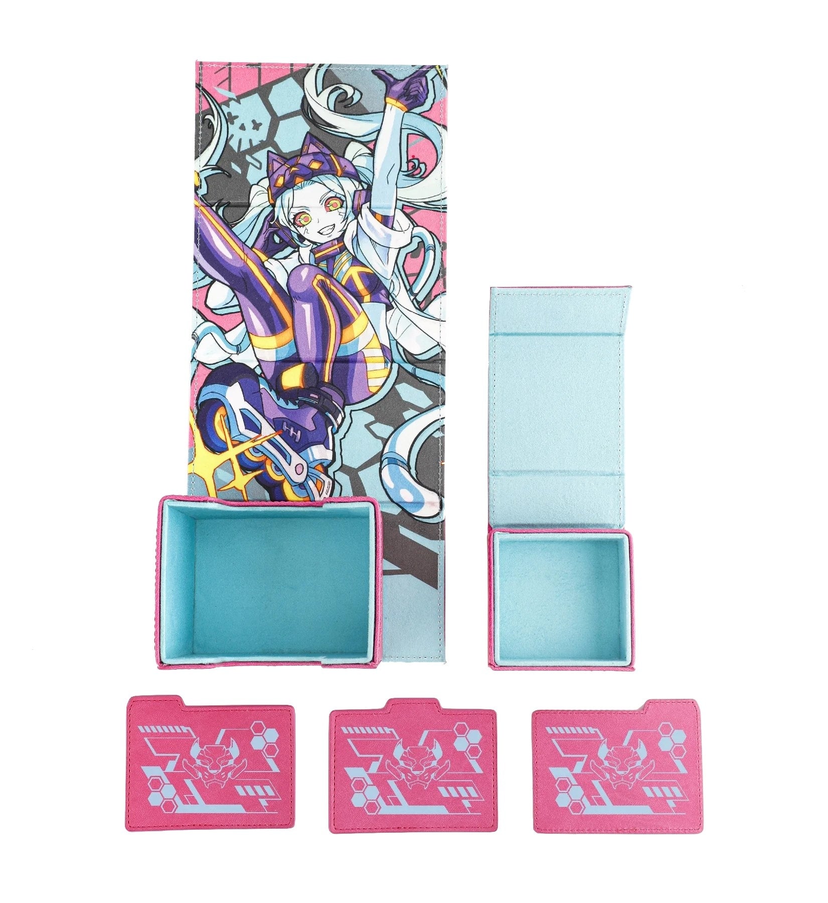 Image for Cyberse Punks Dicewinder Deck Box with Magnetic Dice Tray (Becca) - Deck Boxes