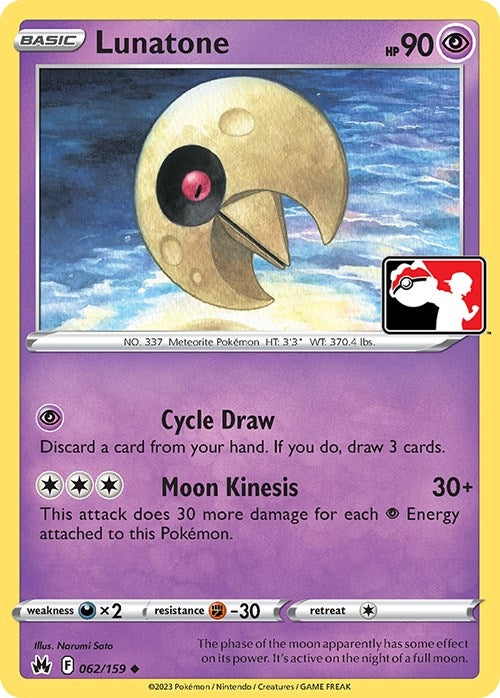 Image for Lunatone (062/159) (Prize Pack Series Cards) - Pokemon