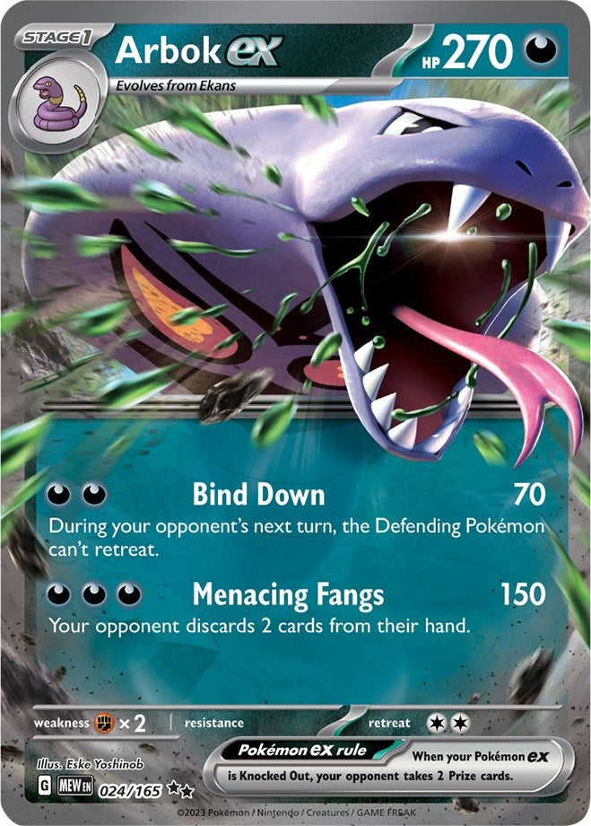 Image for Arbok ex (024/165) (SV: Scarlet & Violet 151) (MEW) - Pokemon