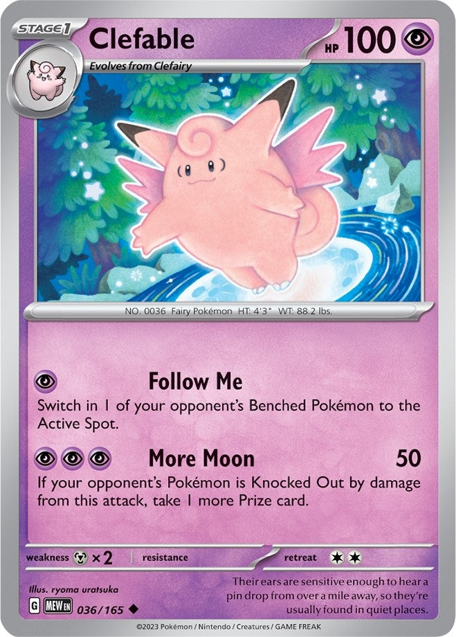 Image for Clefable (036/165) (SV: Scarlet & Violet 151) (MEW) - Pokemon