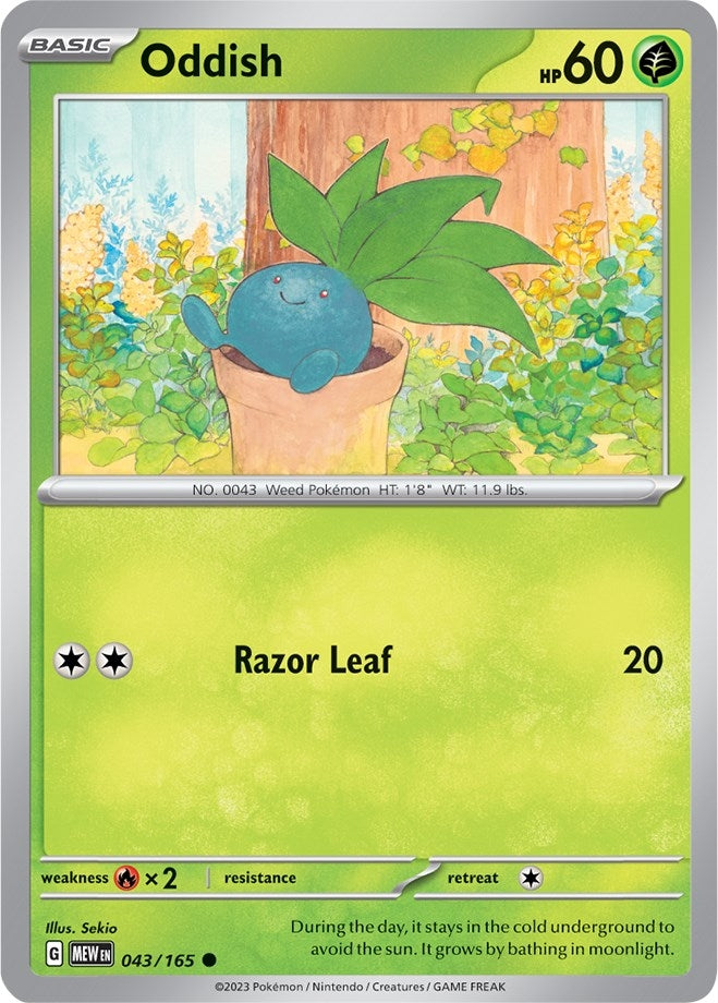 Image for Oddish (043/165) (SV: Scarlet & Violet 151) (MEW) - Pokemon