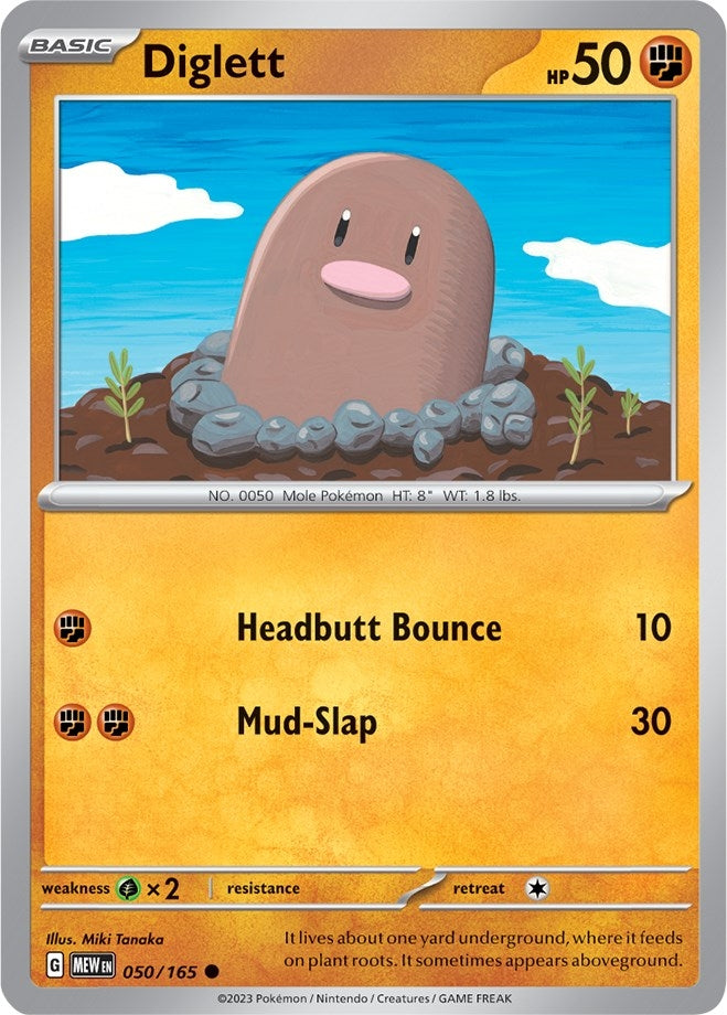 Image for Diglett (050/165) (SV: Scarlet & Violet 151) (MEW) - Pokemon