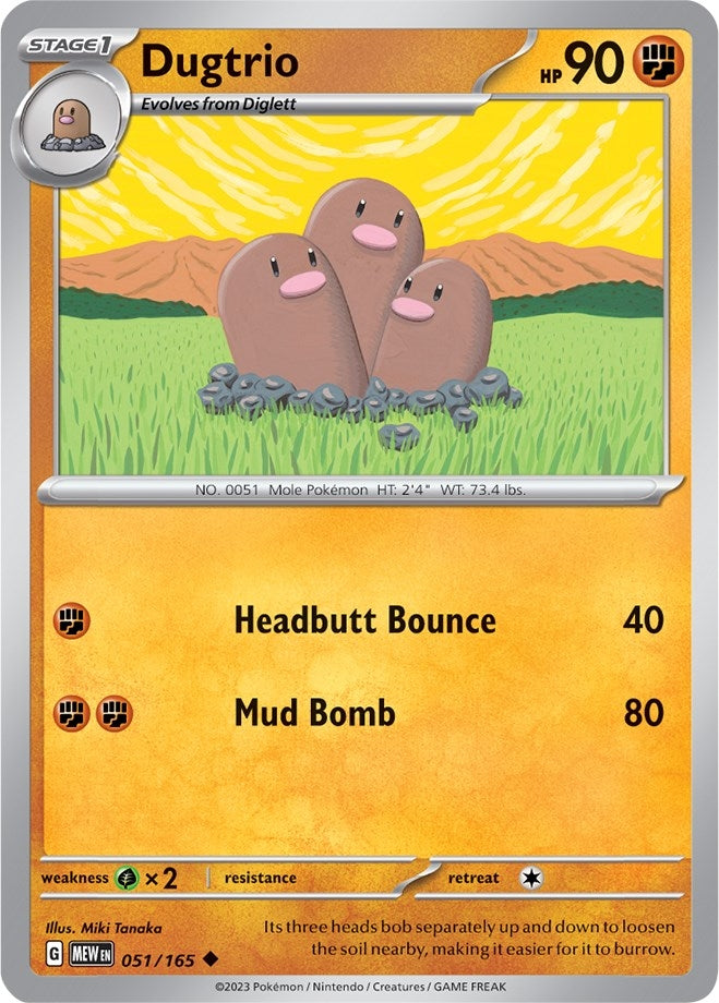 Image for Dugtrio (051/165) (SV: Scarlet & Violet 151) (MEW) - Pokemon