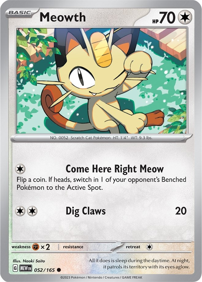 Image for Meowth (052/165) (SV: Scarlet & Violet 151) (MEW) - Pokemon