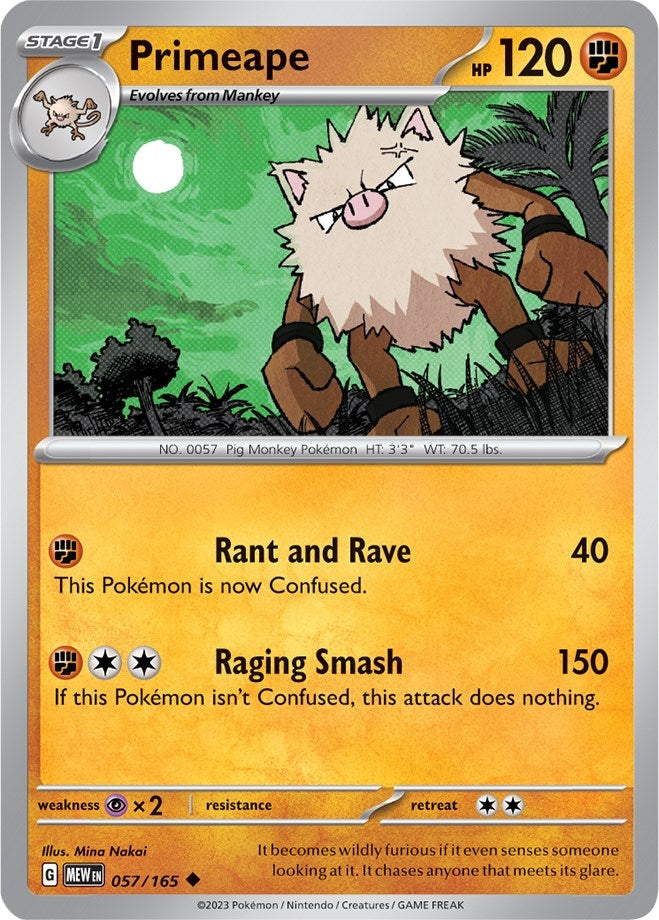 Image for Primeape (057/165) (SV: Scarlet & Violet 151) (MEW) - Pokemon