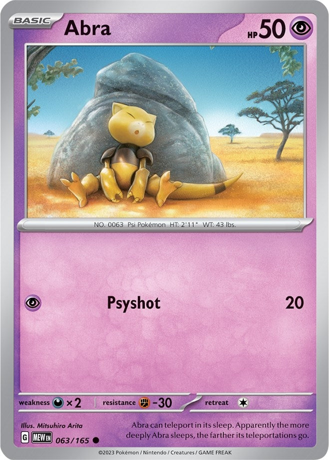 Image for Abra (063/165) (SV: Scarlet & Violet 151) (MEW) - Pokemon