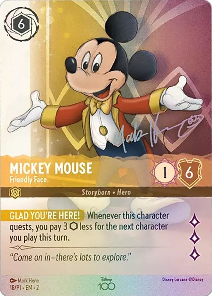 Image for Mickey Mouse - Friendly Face (Alternate Art) (18) (Disney100 Promos) (D100) - Disney Lorcana