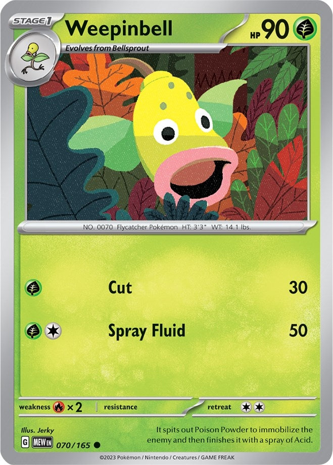Image for Weepinbell (070/165) (SV: Scarlet & Violet 151) (MEW) - Pokemon