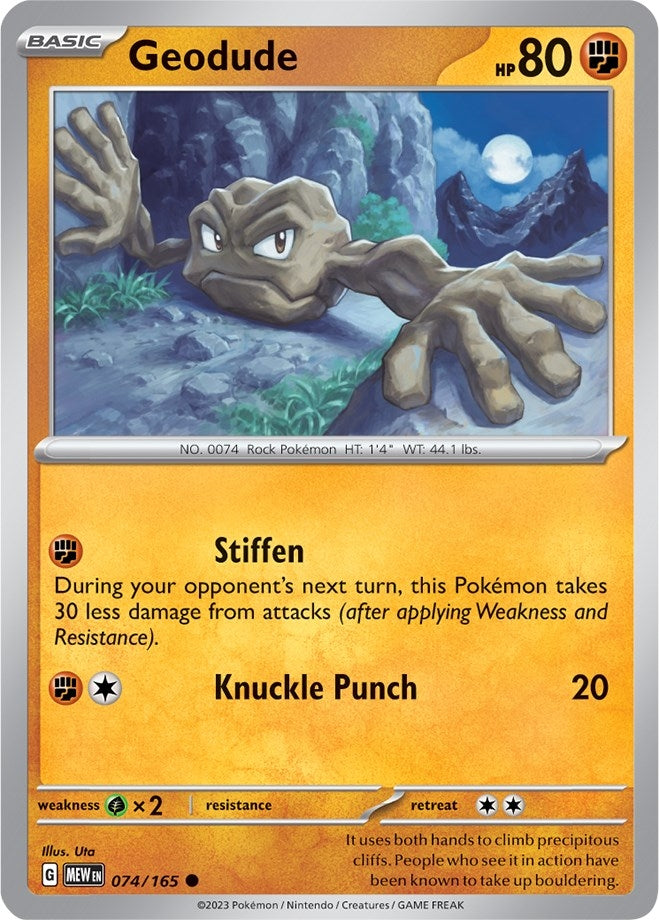 Image for Geodude (074/165) (SV: Scarlet & Violet 151) (MEW) - Pokemon