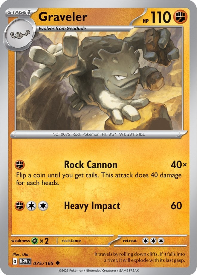 Image for Graveler (075/165) (SV: Scarlet & Violet 151) (MEW) - Pokemon