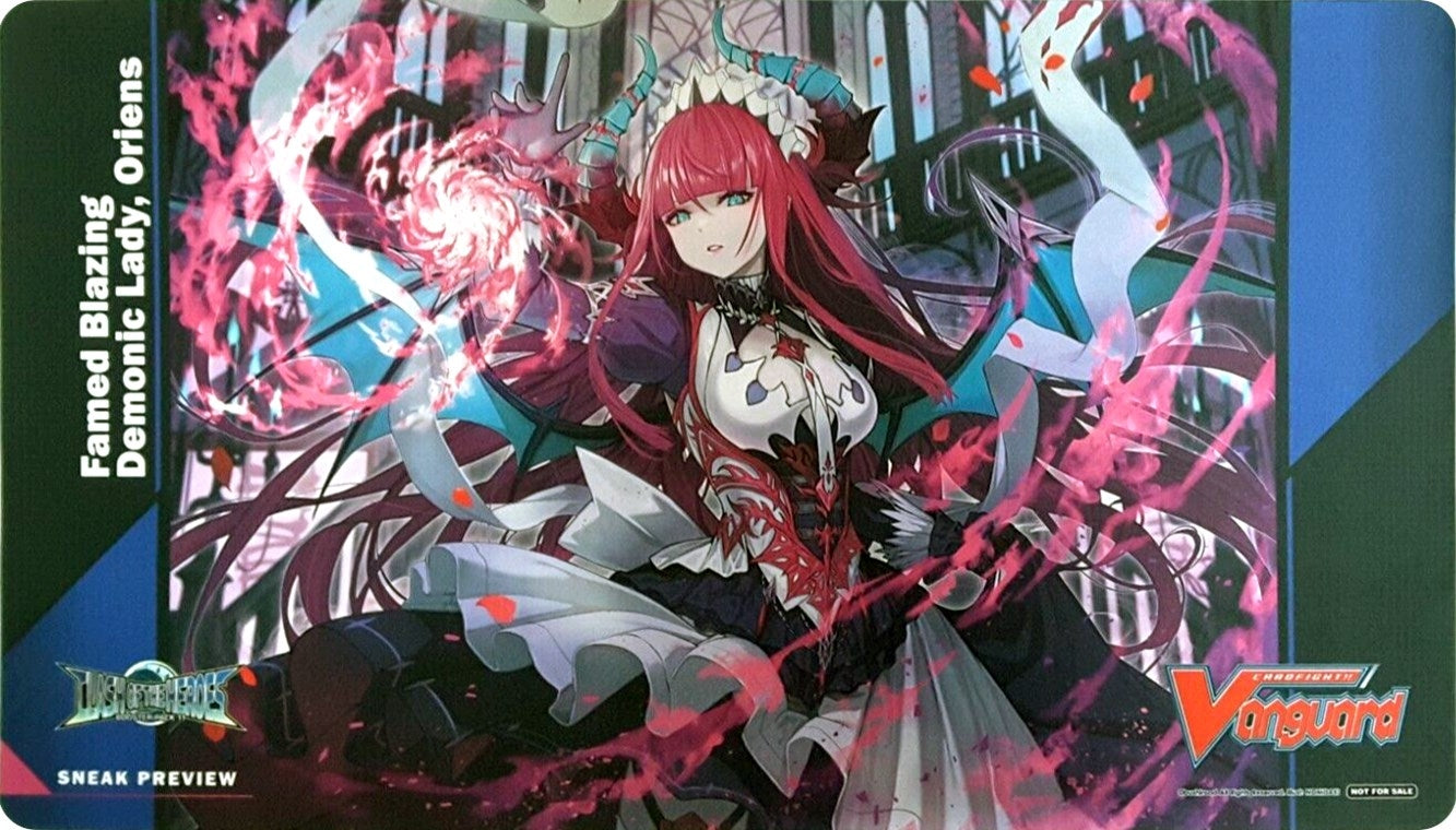 Image for Cardfight!! Vanguard overDress Preorder Playmat: Clash of the Heroes - Famed Blazing Demonic Lady, Oriens - Playmats