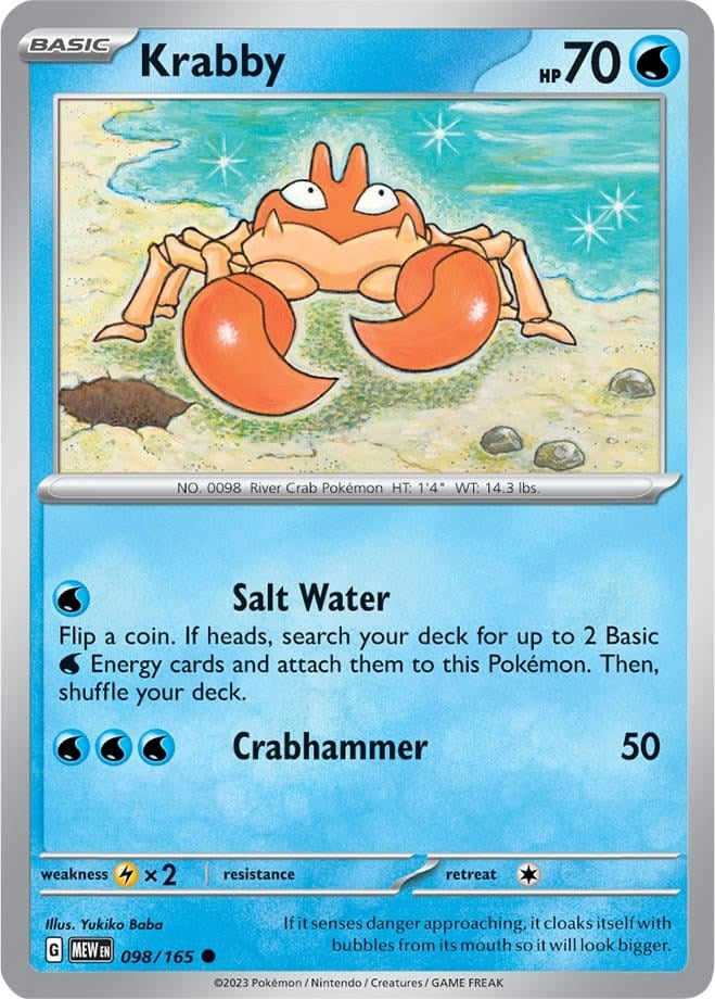 Image for Krabby (098/165) (SV: Scarlet & Violet 151) (MEW) - Pokemon