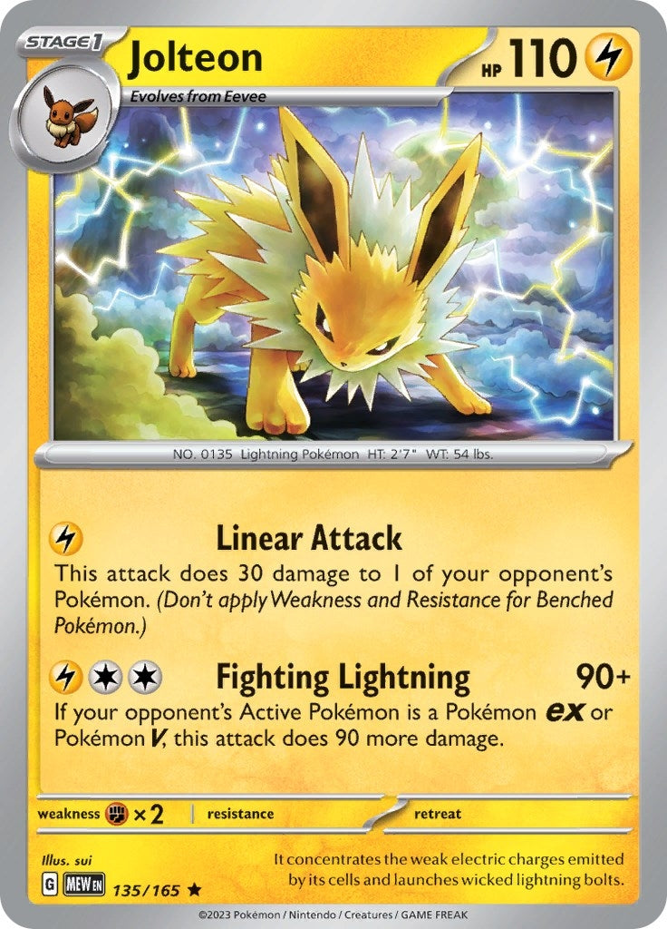 Image for Jolteon (135/165) (SV: Scarlet & Violet 151) (MEW) - Pokemon