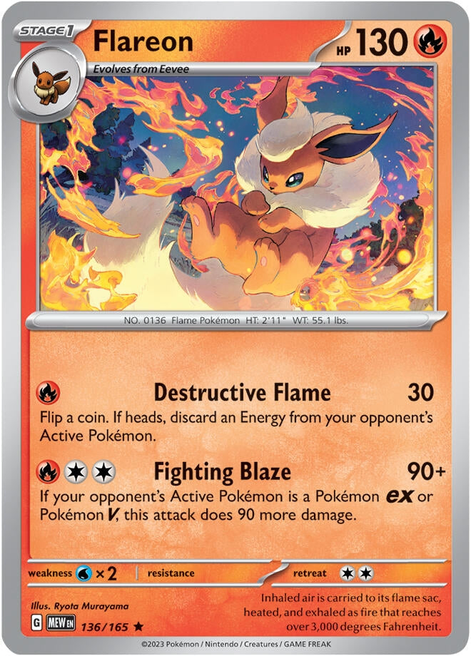 Image for Flareon (136/165) (SV: Scarlet & Violet 151) (MEW) - Pokemon
