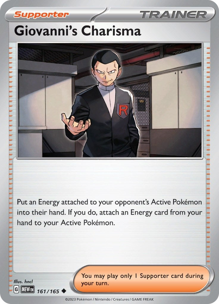Image for Giovanni's Charisma (161/165) (SV: Scarlet & Violet 151) (MEW) - Pokemon